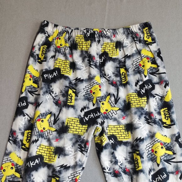 Pokemon Pikachu sleepwear pyjama boys size M black & grey with graphic - Picture 7 of 15
